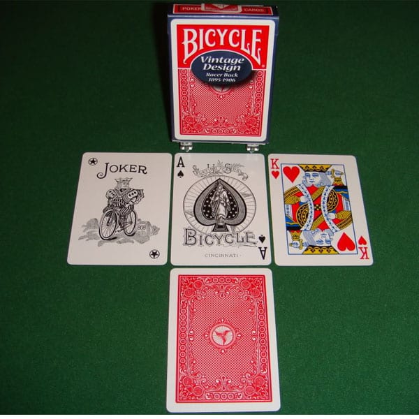 2 VINTAGE Bicycle THISTLE Back Playing Cards Red & Blue Ohio Made! 