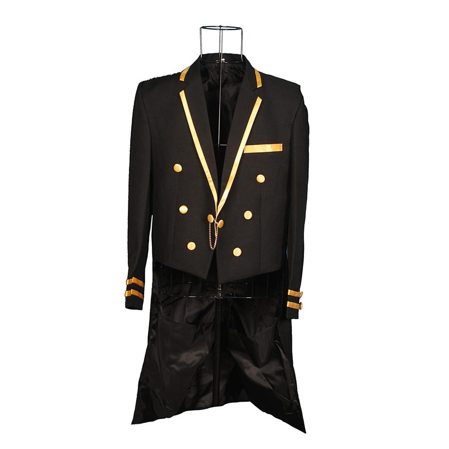 Black vest with bronze border and bronze button - Performance costumes ...
